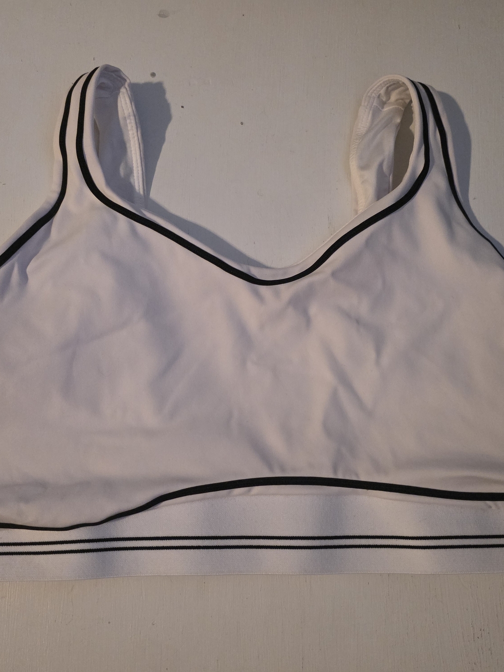 Avia White Sports Bralette with Black Trim